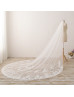 Ivory Scallop-edge Eyelash Lace Trimmed Wedding Veil